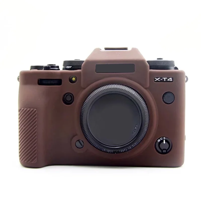 Voor Fujifilm X-T4 zachte siliconen anti-valbehuizing anti-kras digitale camera beschermlaag - Koffie