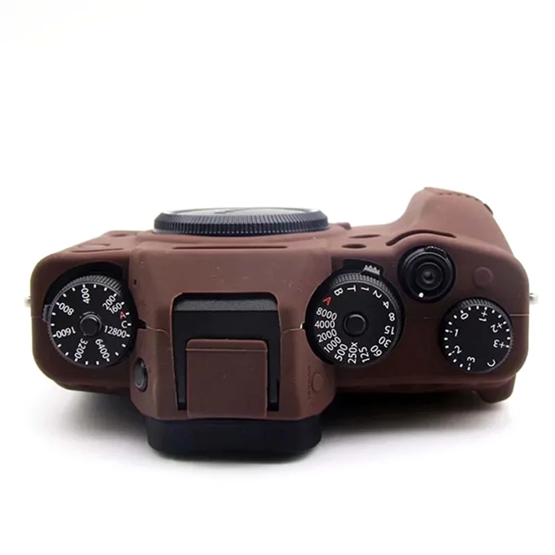 Voor Fujifilm X-T4 zachte siliconen anti-valbehuizing anti-kras digitale camera beschermlaag - Koffie