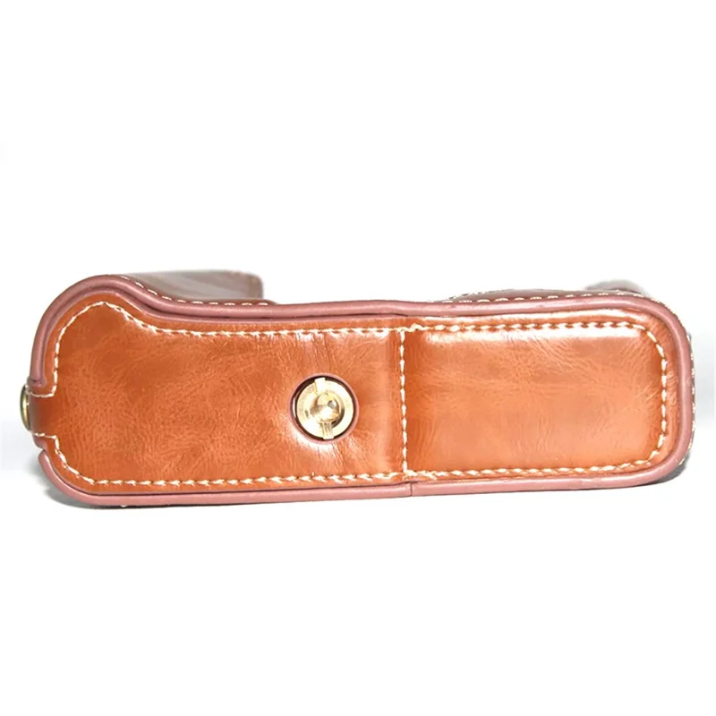 For Fujifilm X-E3 Camera Bottom Shell PU Leather Large Opening Design Protective Half Body Cover - Brown