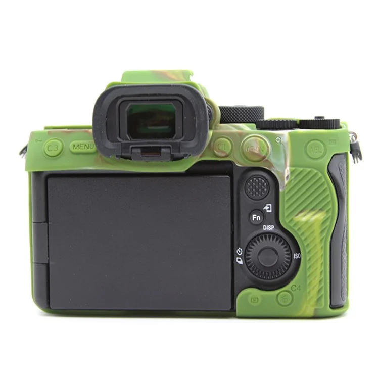 Pour Sony A7S III / ILCE-7SM3 / A1 Caméra Anti-drop Silicone Case Soft Protective Cover - Camouflage