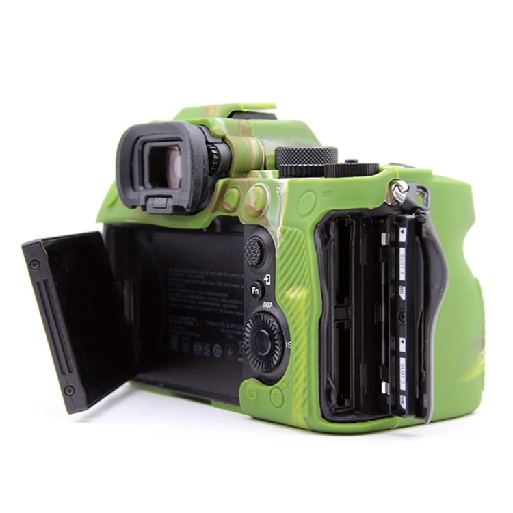 Pour Sony A7S III / ILCE-7SM3 / A1 Caméra Anti-drop Silicone Case Soft Protective Cover - Camouflage