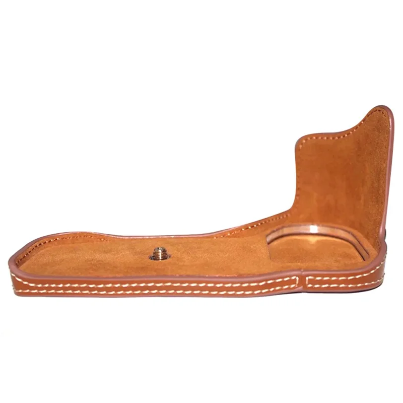 For Canon EOS 6D Mark II PU Leather Bottom Cover Half Body Protective Camera Case with Battery Opening - Brown