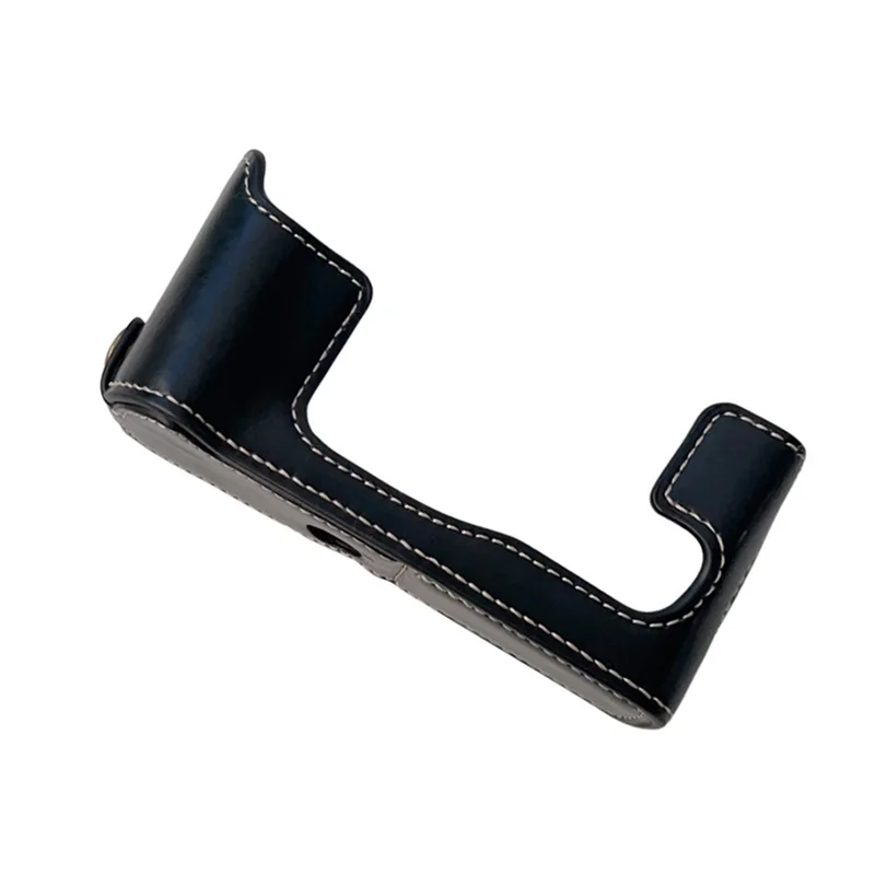 For Fujifilm X-T30II X-T30 X-T20 X-T10 PU Leather Camera Bottom Case Anti-scratch Half Body Cover with Battery Opening Design - Black