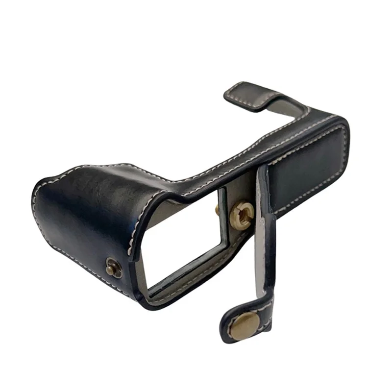 For Fujifilm X-T30II X-T30 X-T20 X-T10 PU Leather Camera Bottom Case Anti-scratch Half Body Cover with Battery Opening Design - Black