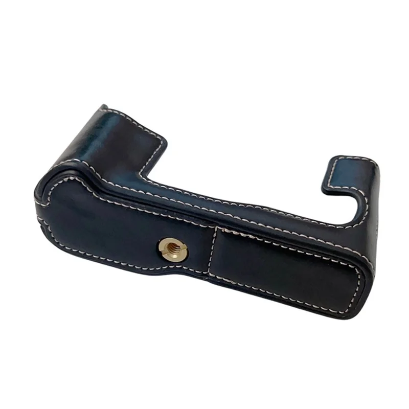 For Fujifilm X-T30II X-T30 X-T20 X-T10 PU Leather Camera Bottom Case Anti-scratch Half Body Cover with Battery Opening Design - Black