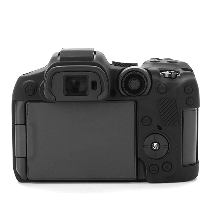 Flexible Silicone Protective Case for Canon EOS R7 Camera, Anti-scratch Anti-drop Cover - Black