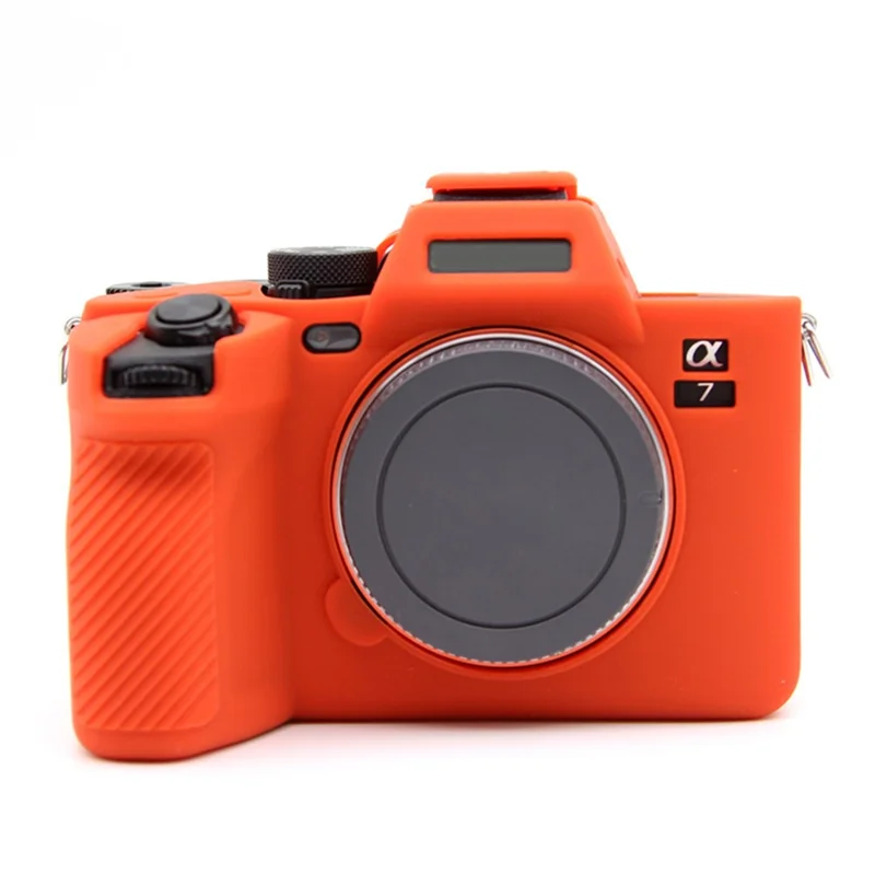 Silicone Case for Sony A7IV / A74 / A7M4 / A7M5 Digital Camera, Dust-proof Anti-scratch Protective Camera Cover - Orange