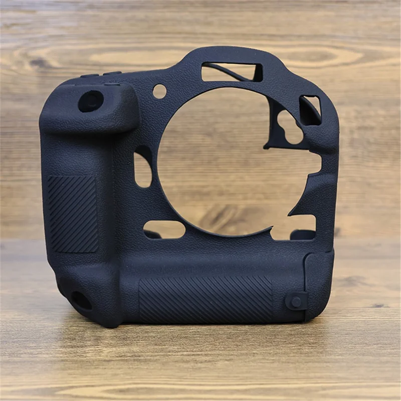 Drop Protection Flexible Silicone Protective Case for Canon EOS R3  Camera, Anti-scratch Anti-drop Cover - Black