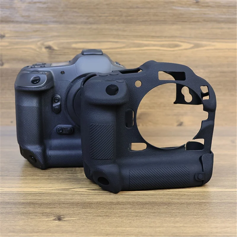 Drop Protection Flexible Silicone Protective Case for Canon EOS R3  Camera, Anti-scratch Anti-drop Cover - Black