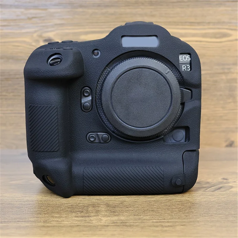 Drop Protection Flexible Silicone Protective Case for Canon EOS R3  Camera, Anti-scratch Anti-drop Cover - Black
