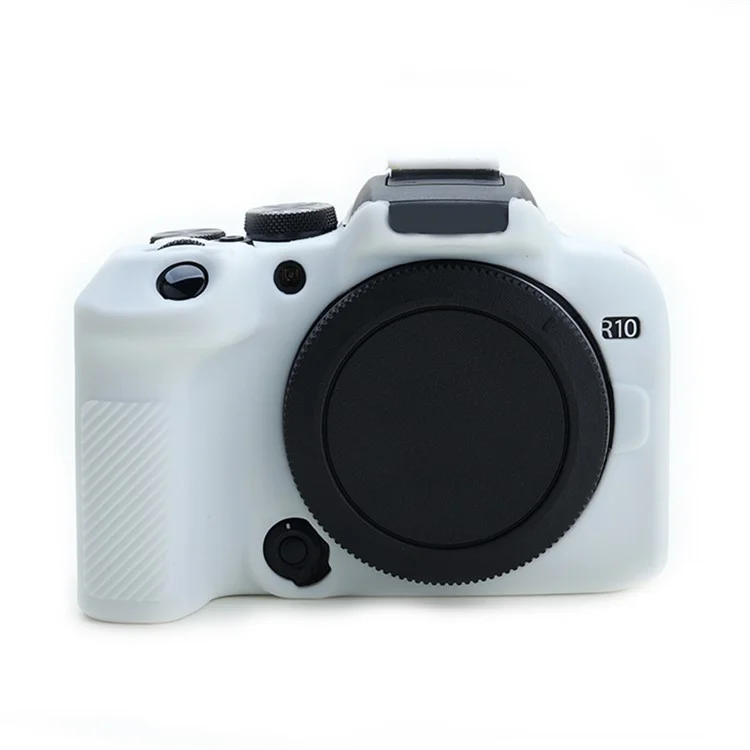 Caixa de Pele de Silicone Suave Para Câmera Canon EOS R10, Tampa Protetora à Prova de Poeira Anti-arranhão - Branco
