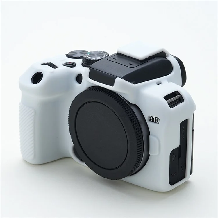 Caixa de Pele de Silicone Suave Para Câmera Canon EOS R10, Tampa Protetora à Prova de Poeira Anti-arranhão - Branco