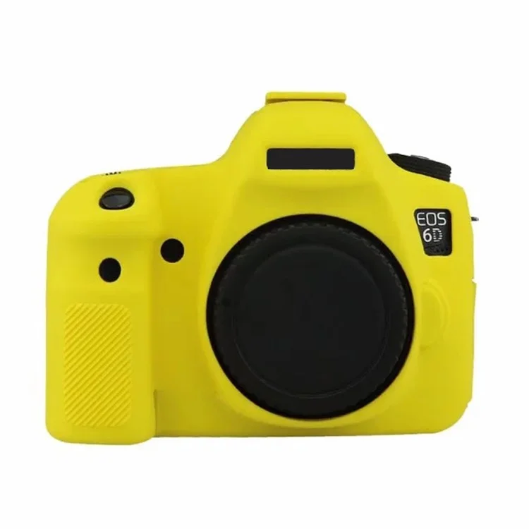 Silicone Case for Canon EOS 6D Digital Camera Anti-scratch Protective Cover Non-slip Texture Protector - Yellow