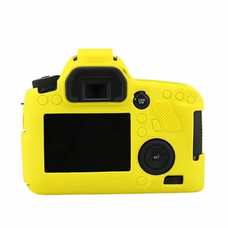 Silicone Case for Canon EOS 6D Digital Camera Anti-scratch Protective Cover Non-slip Texture Protector - Yellow