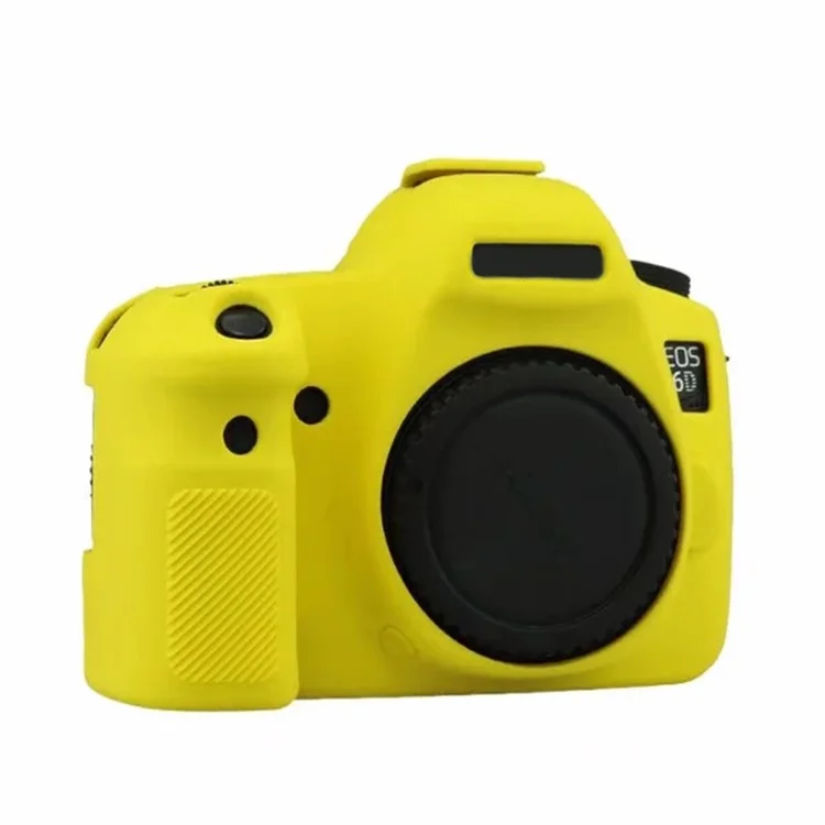 Silicone Case for Canon EOS 6D Digital Camera Anti-scratch Protective Cover Non-slip Texture Protector - Yellow