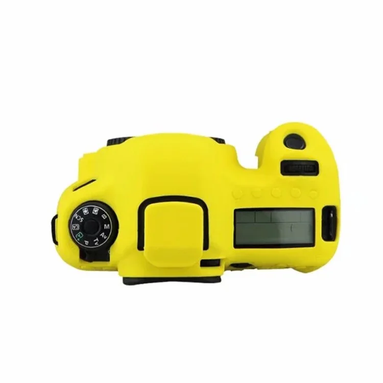 Silicone Case for Canon EOS 6D Digital Camera Anti-scratch Protective Cover Non-slip Texture Protector - Yellow