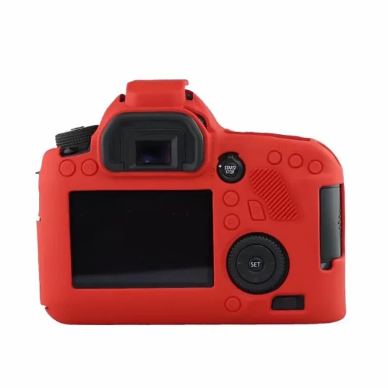 غطاء سيليكون للكاميرا الرقمية كانون EOS 6D، غطاء واقٍ ضد الخدوش، بملمس مقاوم للانزلاق - أحمر