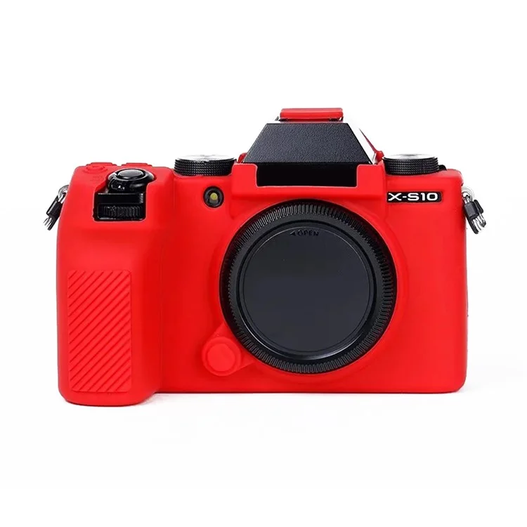 Silicone Skin Case for Fujifilm X-S10 Camera, Anti-drop Digital Camera Body Cover Protector - Red
