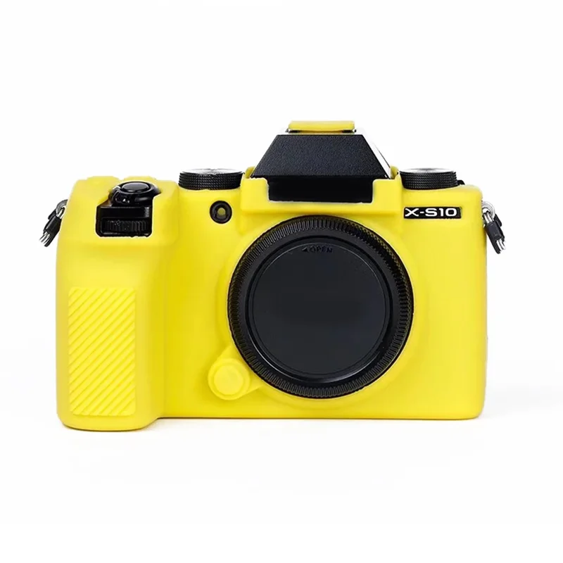 Silicone Skin Case for Fujifilm X-S10 Camera, Anti-drop Digital Camera Body Cover Protector - Yellow