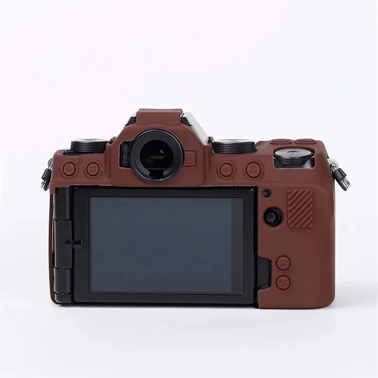 Case de Piel de Silicona Para la Cámara Fujifilm X-s10, Protector de Cubierta Del Cuerpo de la Cámara Digital Anti-drop - Café