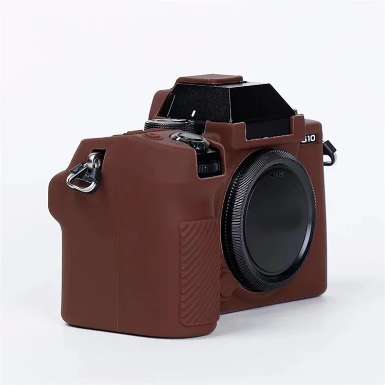 Case de Piel de Silicona Para la Cámara Fujifilm X-s10, Protector de Cubierta Del Cuerpo de la Cámara Digital Anti-drop - Café