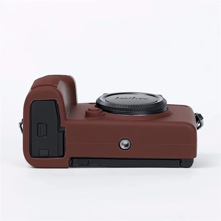 Case de Piel de Silicona Para la Cámara Fujifilm X-s10, Protector de Cubierta Del Cuerpo de la Cámara Digital Anti-drop - Café