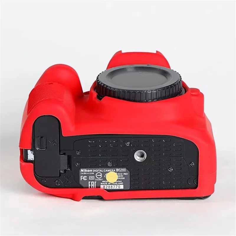غطاء واقي من السيليكون للكاميرا نيكون D5200 / D5100، حقيبة كاميرا دي إس إل آر، مقاوم للخدوش - أحمر