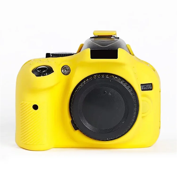 Para Nikon D5200 / D5100 Funda de Silicona Skin Case Bolsa de Cámara DSLR Antirayones Cubierta Protectora - Amarillo