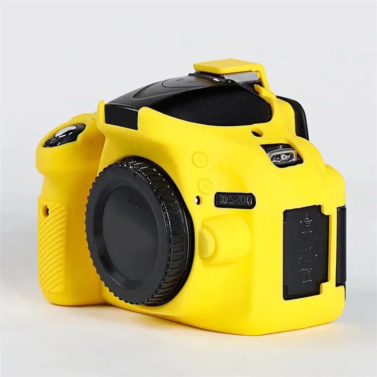 Para Nikon D5200 / D5100 Funda de Silicona Skin Case Bolsa de Cámara DSLR Antirayones Cubierta Protectora - Amarillo