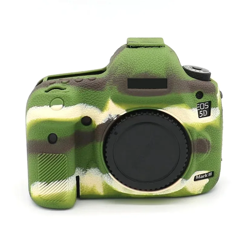 For Canon EOS 5D Mark III / 5D3 / 5DS / 5DS R Camera Soft Silicone Skin Case Drop-proof DSLR Protective Cover - Camouflage