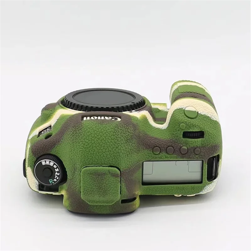 For Canon EOS 5D Mark III / 5D3 / 5DS / 5DS R Camera Soft Silicone Skin Case Drop-proof DSLR Protective Cover - Camouflage