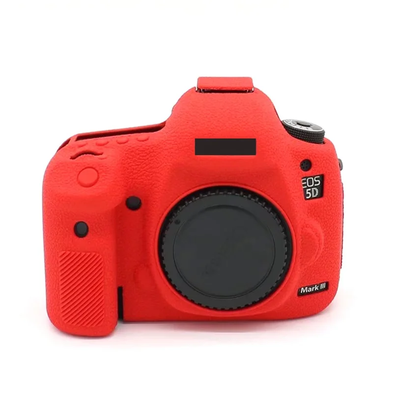 For Canon EOS 5D Mark III / 5D3 / 5DS / 5DS R Camera Soft Silicone Skin Case Drop-proof DSLR Protective Cover - Red