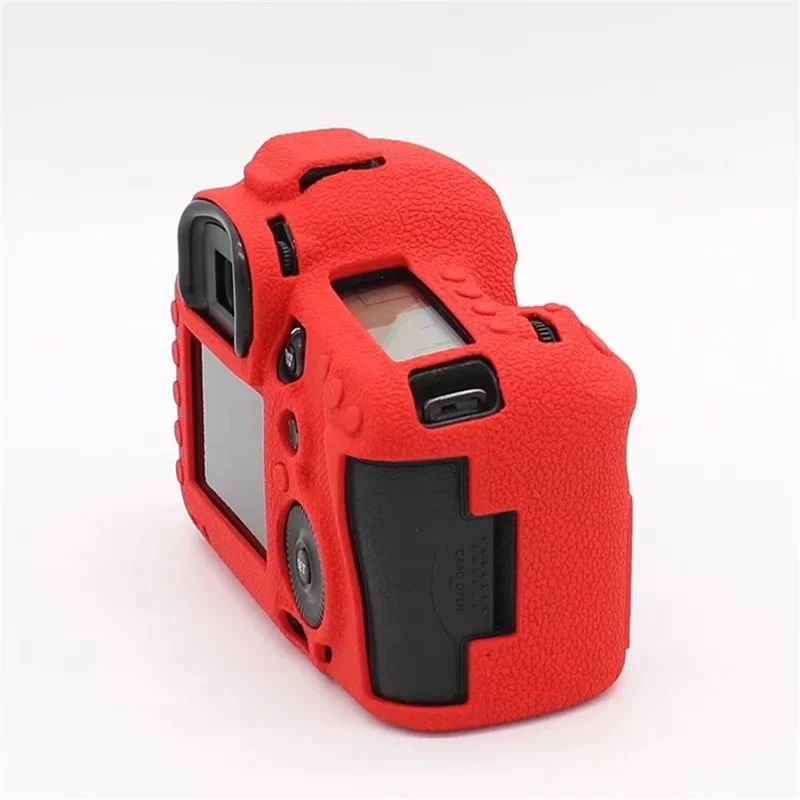 For Canon EOS 5D Mark III / 5D3 / 5DS / 5DS R Camera Soft Silicone Skin Case Drop-proof DSLR Protective Cover - Red