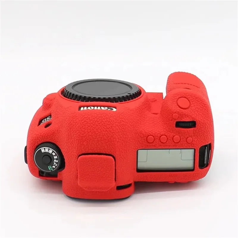 For Canon EOS 5D Mark III / 5D3 / 5DS / 5DS R Camera Soft Silicone Skin Case Drop-proof DSLR Protective Cover - Red
