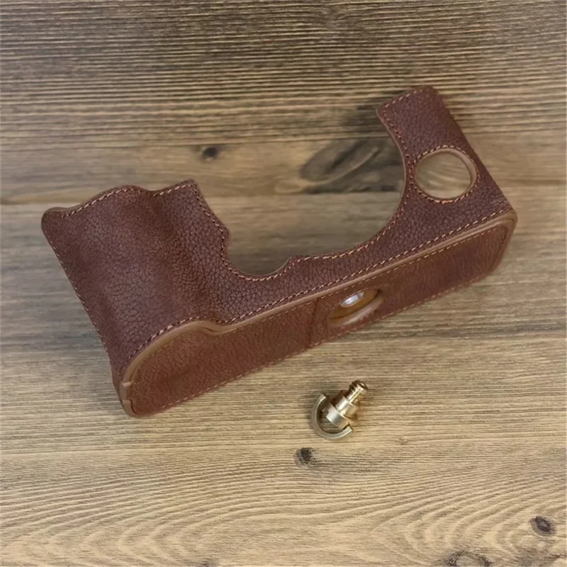For Fujifilm X-T5 Genuine Leather Camera Case Battery Opening Design Protective Cover - Coffee