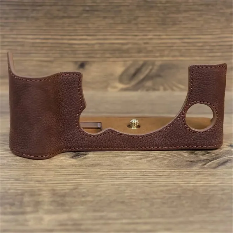 For Fujifilm X-T5 Genuine Leather Camera Case Battery Opening Design Protective Cover - Coffee