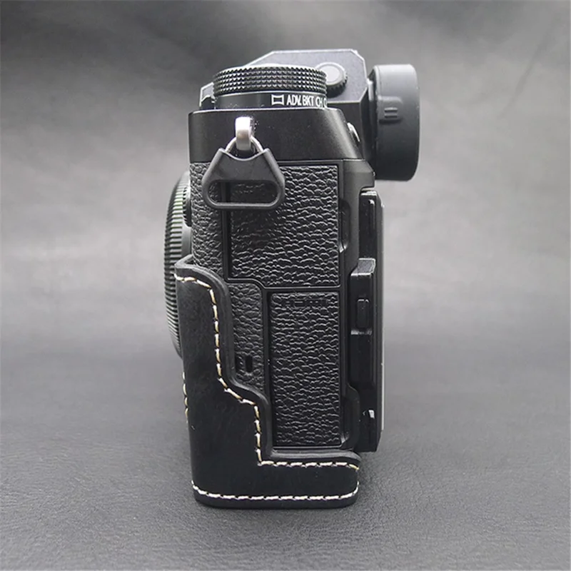 For Fujifilm X-T5 Camera PU Leather Case Battery Opening Design Protective Cover with Screw - Black