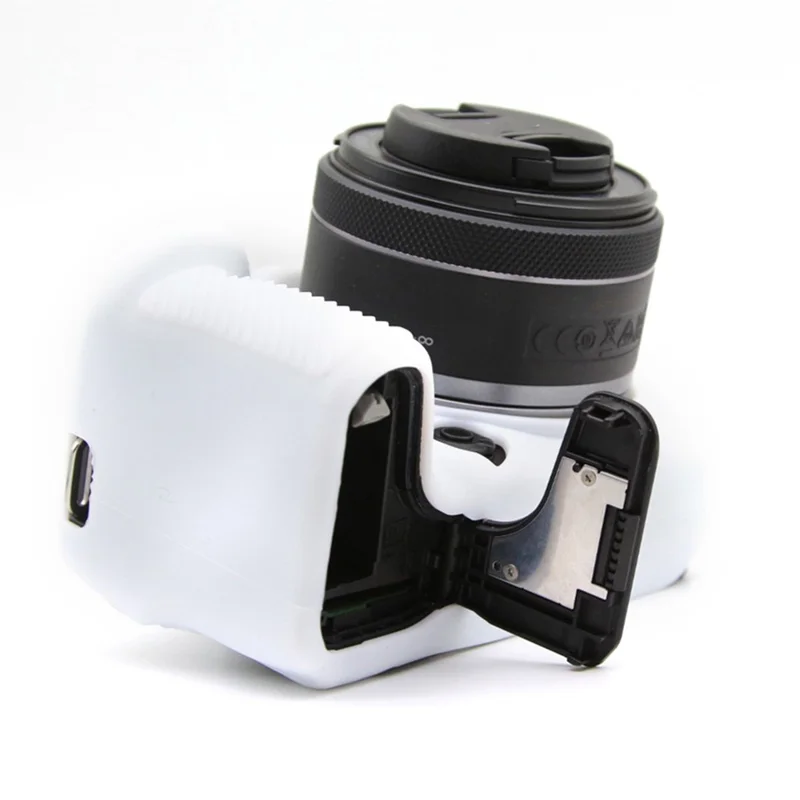 Flexibles Silikongehäuse für Canon EOS R10 Kamera Protektor Anti-Kratzer Anti-Sturz Cover - Weiß