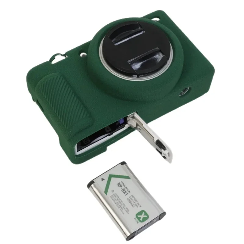 For Sony ZV-1F Camera Soft Silicone Case Protector Body Sleeve Drop Protection Cover - Blackish Green