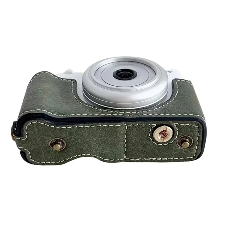 For Sony ZV-1F / ZV-1 Mark II Detachable PU Leather Camera Bag Battery Opening Design Drop-proof Cover with Shoulder Strap - Green