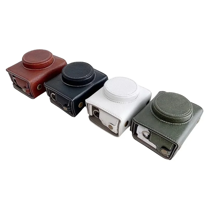 For Sony ZV-1F / ZV-1 Mark II Detachable PU Leather Camera Bag Battery Opening Design Drop-proof Cover with Shoulder Strap - Green
