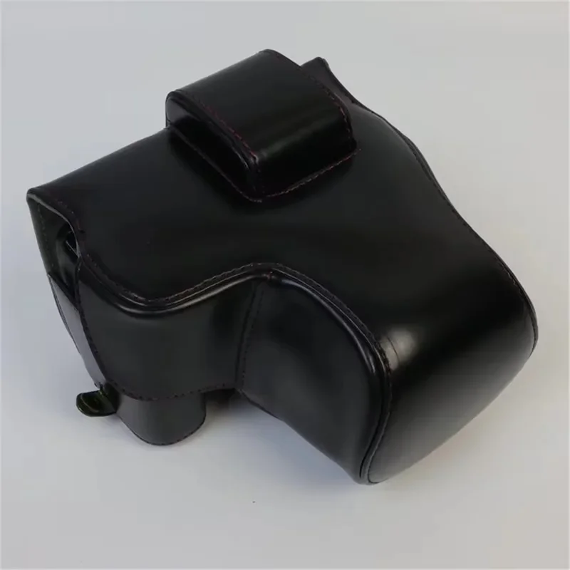 For Canon EOS R8 PU Leather Camera Bag Battery Opening Design Protective Cover - Black