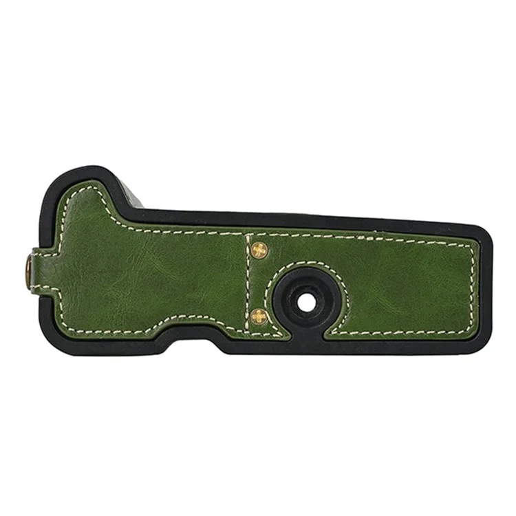 For Canon EOS R50 / R100 Camera Bottom Sleeve Large Opening Design PU Leather Half Body Case - Green