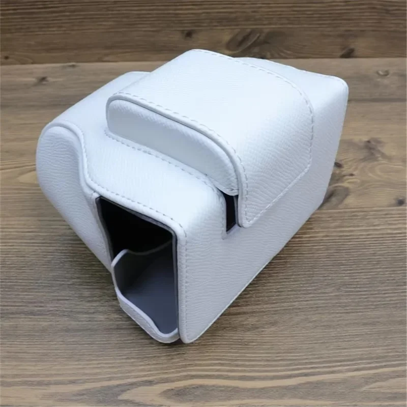 For Canon EOS R50 / R100 Camera Case Battery Opening Design Palm Texture Leather Bag with Strap and Small Bag - Grey White