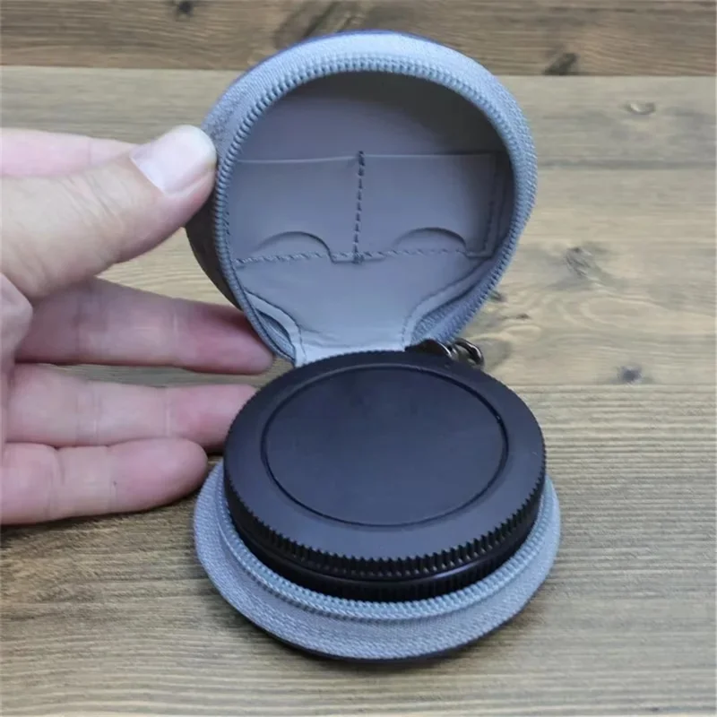 For Canon EOS R50 / R100 Camera Case Battery Opening Design Palm Texture Leather Bag with Strap and Small Bag - Grey White