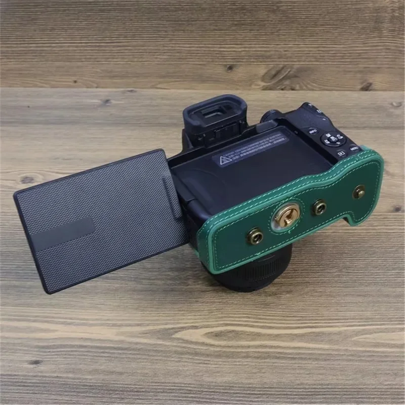 For Canon EOS R50 / R100 Detachable PU Leather Camera Bag Protective Cover with Shoulder Strap - Brown