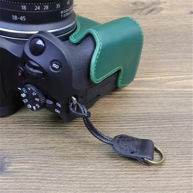 For Canon EOS R50 / R100 Detachable PU Leather Camera Bag Protective Cover with Shoulder Strap - Coffee