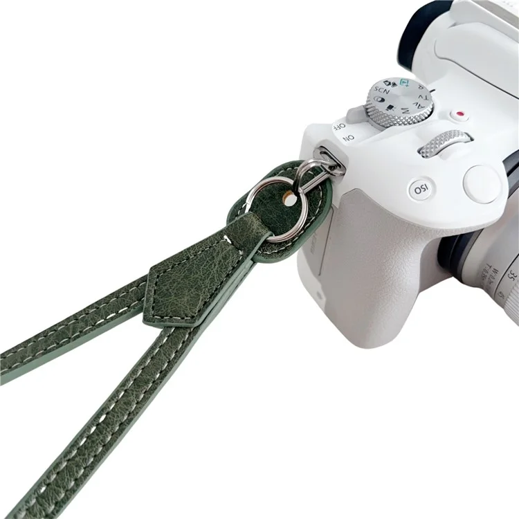Per Canon Nikon Sony Fujifilm Panasonic SLR Camera PU Leather Hand Strap Buffalo Texture Wrist Rope - Nero