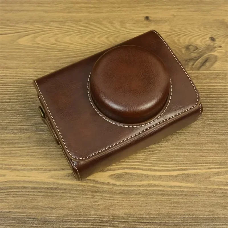 For Sony ZV-1 / ZV-1 II / ZV-1F Case PU Leather Protective Camera Bag with Shoulder Strap, Horizontal Type - Coffee