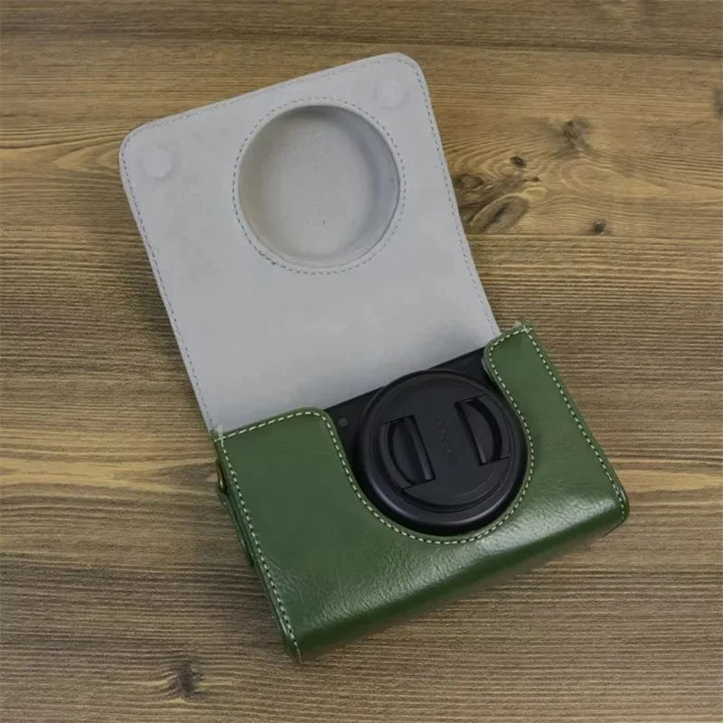 For Sony ZV-1 / ZV-1 II / ZV-1F Case PU Leather Protective Camera Bag with Shoulder Strap, Horizontal Type - Coffee